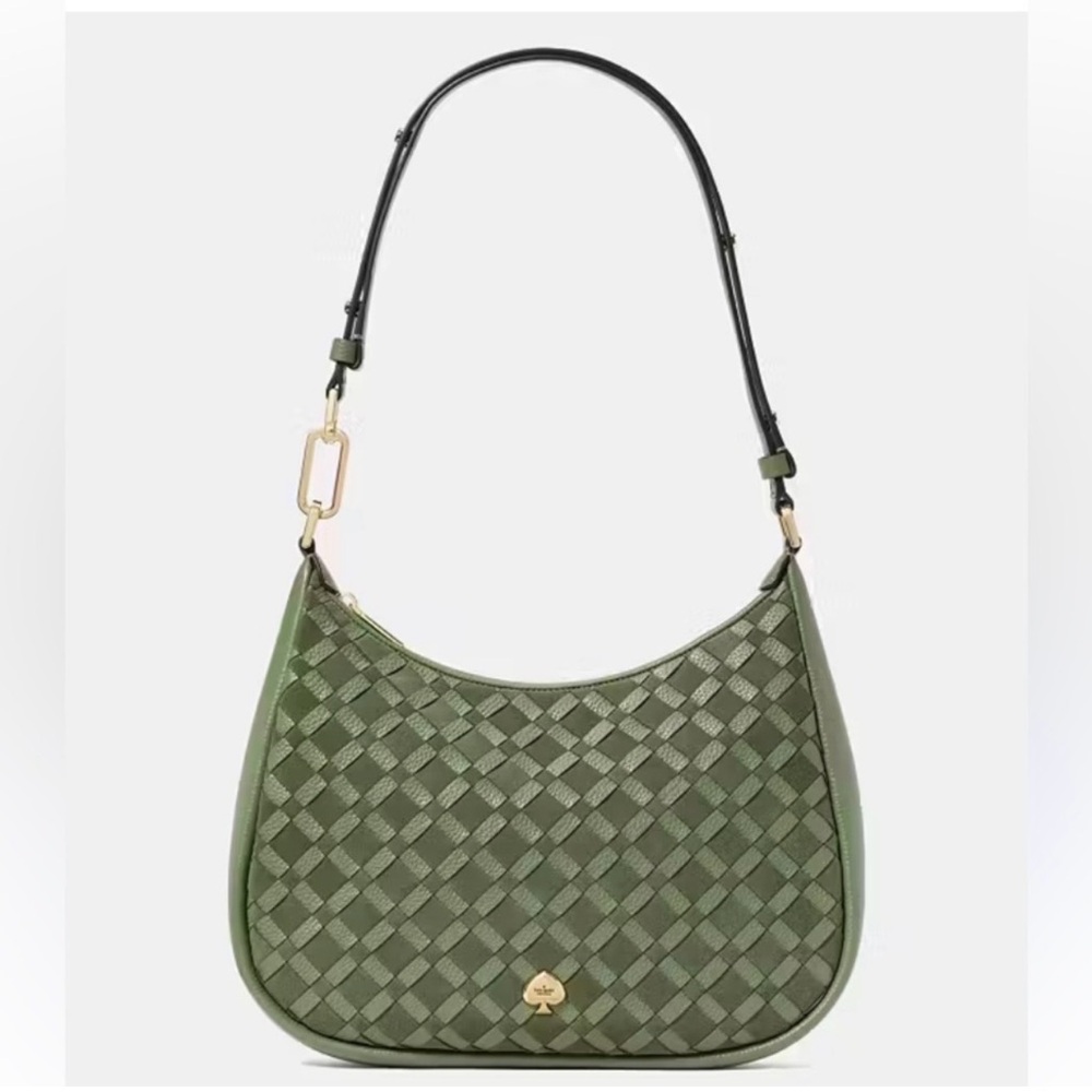 Chic Olive Woven Shoulder Bag